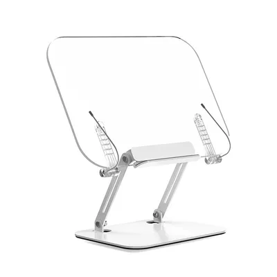 Imagen del producto de Soporte de acrílico transparente y multifuncional para libros y documentos, con ajuste de altura, ideal para su escritorio