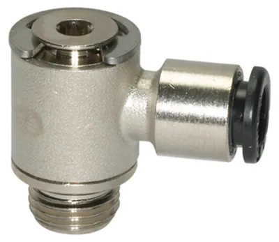 Produktbild von Riegler L-Steckverschraubung »click-clock«, drehbar, M5 a., Schlauch-Ø 3