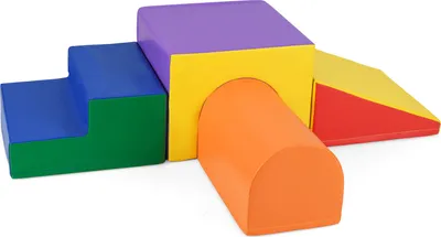 Produktbild von COSTWAY 4er Set Kletter- und Krabbel-Schaumstoffspielset für Säuglinge, weiches Konstruktionsspielzeug-Set für Kleinkinder zur Entwicklung