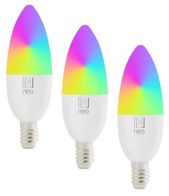 Obrázek produktu pro IMMAX NEO LITE SMART sada 3x žárovka LED E14 6W RGB+CCT, stmívatelná, Wi-Fi, Beacon, DO, TUYA