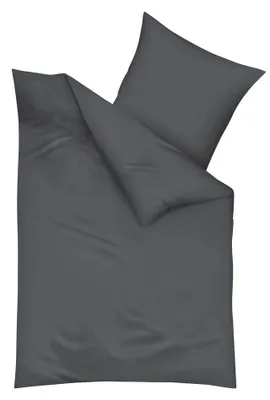 Produktbild von Kaeppel Biber-Bettwäsche Uni 155x220cm, Farbe Anthrazit