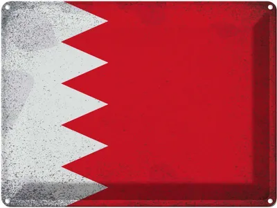 Produktbild von vianmo Blechschild 30x40 cm Bahrain Flagge Fahne Wappen