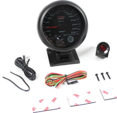 Produktbild von Tachometer Speedometer Schweizer Schrittmotorenwerk 95 mm Schwarz 0–300 km/h LED