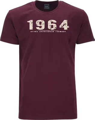 Produktbild von Übergrößen T-Shirt Vintage Number beige AHORN SPORTSWEAR Maroon Red 8XL