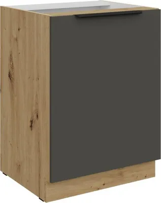 Produktbild von LUNARA Unterschrank mit einer Tür – Breite 60 cm, Graphit/Eiche (Artisan).