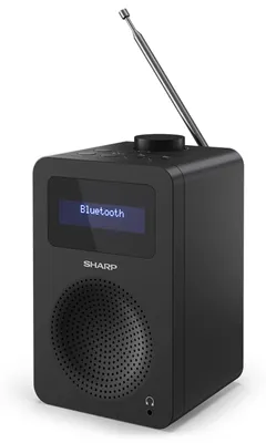 Productafbeelding van SHARP DR-430(BK): Een modern digitaal radioapparaat voor elke ruimte, met draadloze muziekstreaming via Bluetooth en een hoofdtelefoon aansluiting