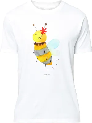 Produktbild von Mr. & Mrs. Panda Tshirt Biene Blume - Weiß - Geschenk, S T-Shirt, oberteil, Shirt, mit Aufdruck