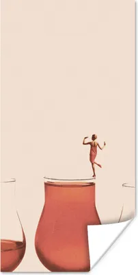 Produktbild von MuchoWow® Poster Frau - Wein - Jahrgang 75x150 cm - Dekoration für die Wände