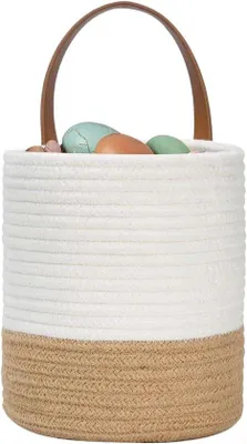 Productafbeelding van Wandmand - Hangende organizer - Thuis opbergen - Handgeweven katoen - 16 x 18 cm - Blauw
