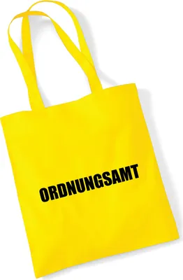 Produktbild von Huuraa Jutebeutel Ordnungsamt Schriftzug 10 Liter Yellow Baumwolle Tasche Geschenkidee