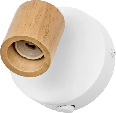 Produktbild von OSRAM Spot Brick Wandleuchte 1xGU10 Weiß Holz, Spotleuchte verstellbar mit Schalter, Wohnzimmer Modern Metall Holz