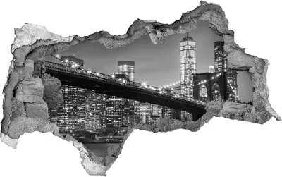 Produktbild von Selbstklebender Loch-3D-Aufkleber 95x73 cm New York bei Nacht