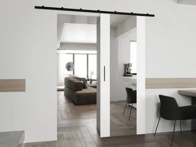 Obrázek produktu pro Interiérové zrcadlové posuvné dveře CONROE 2 - 70 cm, bílé