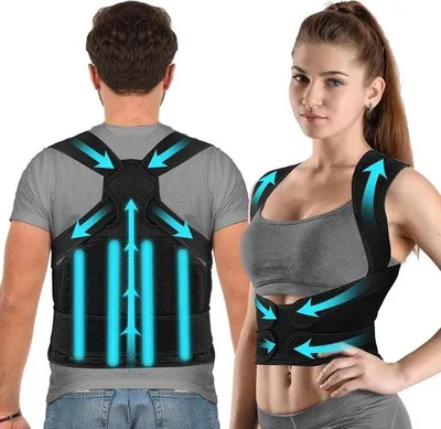 Image de Ceinture de soutien dorsal respirante pour femmes et hommes, favorisant une bonne posture et soulageant les maux de dos, taille M.