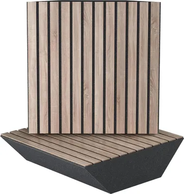 Produktbild von 2er-Pack – Akustik-Eck-Bassfalle|50x50cm |Niederfrequenz-Absorption für Studios und Theater|Diffusion | [SLATO-150mm | Sonoma]