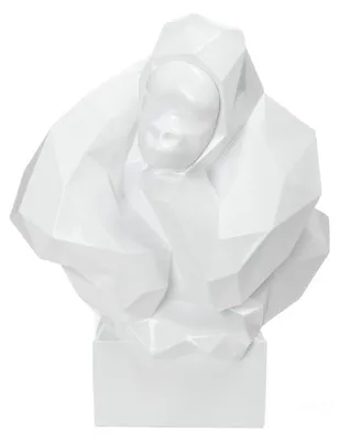 Imagen del producto de Escultura decorativa Kenya Gorila en resina blanca