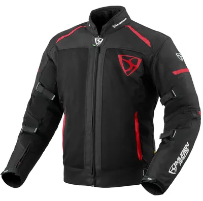 Zdjęcie produktu dla Tekstylna kurtka motocyklowa MUGENRACE Fuggire-A, czarny/czerwony, S