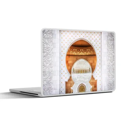 Produktbild von MuchoWow® Laptop Aufkleber Sticker Cover Tor - Architektur - Weiß - Gold 25x18 cm - Laptop-Deko