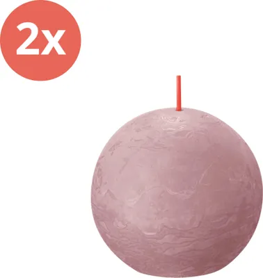 Produktbild von Bolsius - Rustikale Kugelkerze - Ø76mm - Ash Rose - Vorteilspack - 2 Stücke