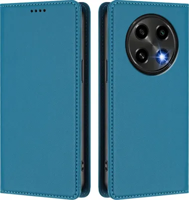 Immagine prodotto di Custodia in pelle per Oppo F27 Pro / F27 Pro+, custodia a libro magnetica in Finto cuoio con supporto, blu lago