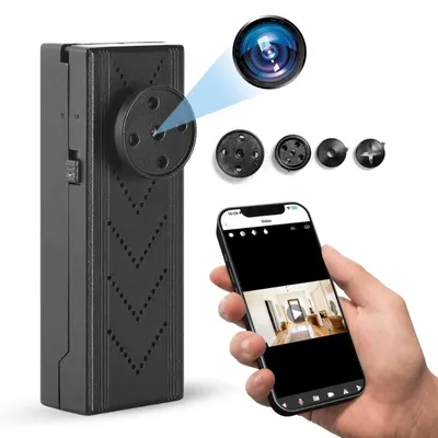 Produktbild von Mini-Knopfkamera iUni IP131, Wi-Fi, 4K-Ansicht, microSD-Kartensteckplatz