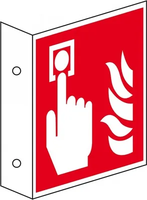 Produktbild von Dreifke® Schild I Brandschutz-Fahnenschild Brandmelder, Kunststoff, 200x200mm...