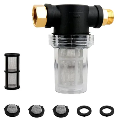 Produktbild von Gartenschlauchfilter mit 100 Mesh Sieb für Hochdruckreiniger und Transferpumpen