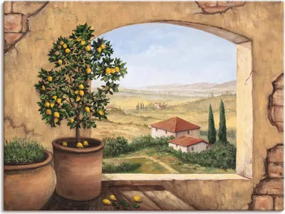 Produktbild von ARTland Leinwandbild Fenster in der Toskana Größe: 40x30 cm