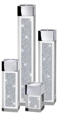 Teelichthalter Pylon 4er-Set mit Swarovski-Kristallen