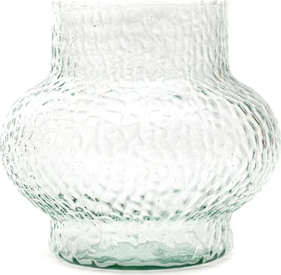 Zdjęcie produktu dla Wazon Wazon dekoracyjny Wazon stołowy Wazon na kwiaty Wazon artystyczny Wazon na rośliny Wazon szklany GALTO szkło młotkowane 19,5x22 cm HOMLA