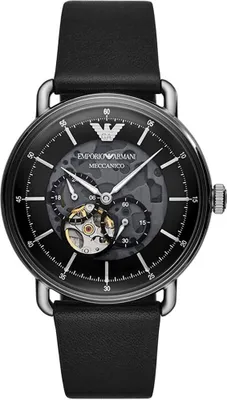 Produktbild von Emporio Armani AR60026 MECCANICO Uhr Herrenuhr Lederarmband schwarz