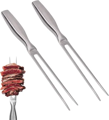 Imagen del producto de Juego de tenedores para carne, de 2 piezas, 27 cm, acero inoxidable, para barbacoa y cocina