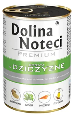 Obrázek produktu pro Dolina Noteci Premium mokré krmivo pro psy bohaté na zvěřinu, konzerva 400 g