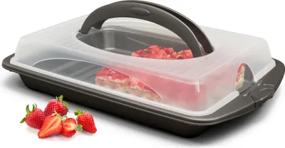 Produktbild von Tortentransportbox eckig, Kuchenbehälter mit Deckel (Blechkuchen)