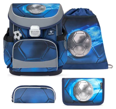 Produktbild von Belmil Mini-Fit ergonomisches Schulranzen-Set 4-teilig "Football 4" mit Brustgurt