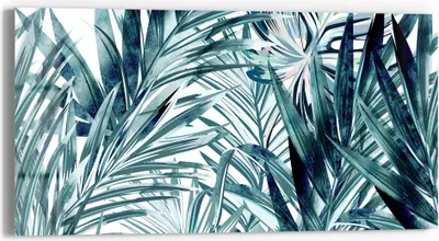 Produktbild von DEQORI Glasbild Echtglas 60x30 cm 'Palmenflüstern' Wandbild Bild modern Deko