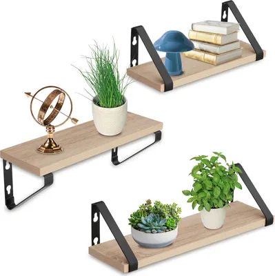 Produktbild von tectake® 3er Set Wandregal Cowell Höhe 12 cm