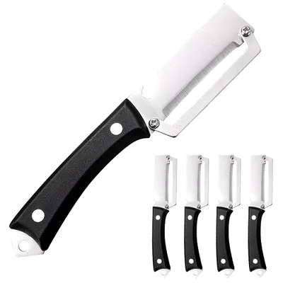 Produktbild von 5pcs multifunktionaler Küchen Gemüseschäler,Holzgriff,als Obst-und Gemüseschäler sowie Flaschenöffner geeignet,ideal für Obst,Gemüse und Picknick
