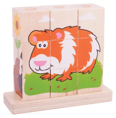 Image de Bigjigs Puzzle en bois pour animaux, 10 pièces.