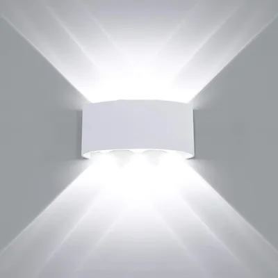 LED-Wandleuchte 6W, IP65, wasserdicht, kaltweiß, 600 lm, Aluminium