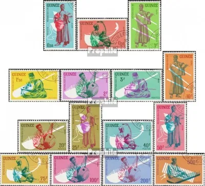 Produktbild von Briefmarken Guinea 1962 Mi 113-127 (kompl.Ausg.) gestempelt Musikinstrumente