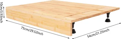 Produktbild von Bambus Herdabdeckung - Schneidebrett 2‑in‑1 - Abnehmbare Stützfüße - Für Gaskochfeld - Multifunktion - Holzfarbe