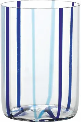 Produktbild von Zafferano - Tirache Zafferano Glas aus zweifarbigem Borosilikatglas Aquamarinblau, Schachtel mit 6 Stück