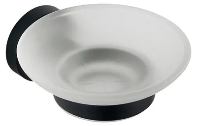 Produktbild von SAMBA Seifenschale, Milchglas, Schwarz matt