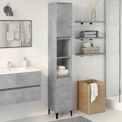 Obrázek produktu pro vidaXL Koupelnová skříňka Concrete Grey 30x30x190 cm Dřevěný materiál