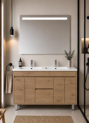 ORIGEN BATH ISQUIA Badmöbel mit Doppelwaschbecken 120x45 cm, Estepa