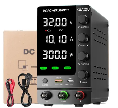 Obrázek produktu pro Napájecí zdroj, výstupní napětí 32 V, nastavitelné napětí a proud, 32 V, 10,1 A, 300 W, 220 V
