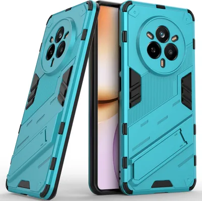 Produktbild von Armor Hülle für Realme 14 Pro 5G Hybrid PC TPU Bumper Stoßfestes Schutzhülle mit Standfunktion Blau