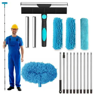 Image de Kit de nettoyage des fenêtres télescopique 4 en 1 - Jusqu'à 420 cm