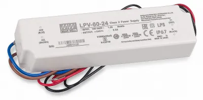 Produktbild von MEAN WELL LPV-60-24, Weiß, 90 - 264 V, 47 - 63 Hz, 400 g, 42,5 mm, 32 mm